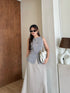 Two Piece Sleeveless Waist Coat Style With A Line Skirt
